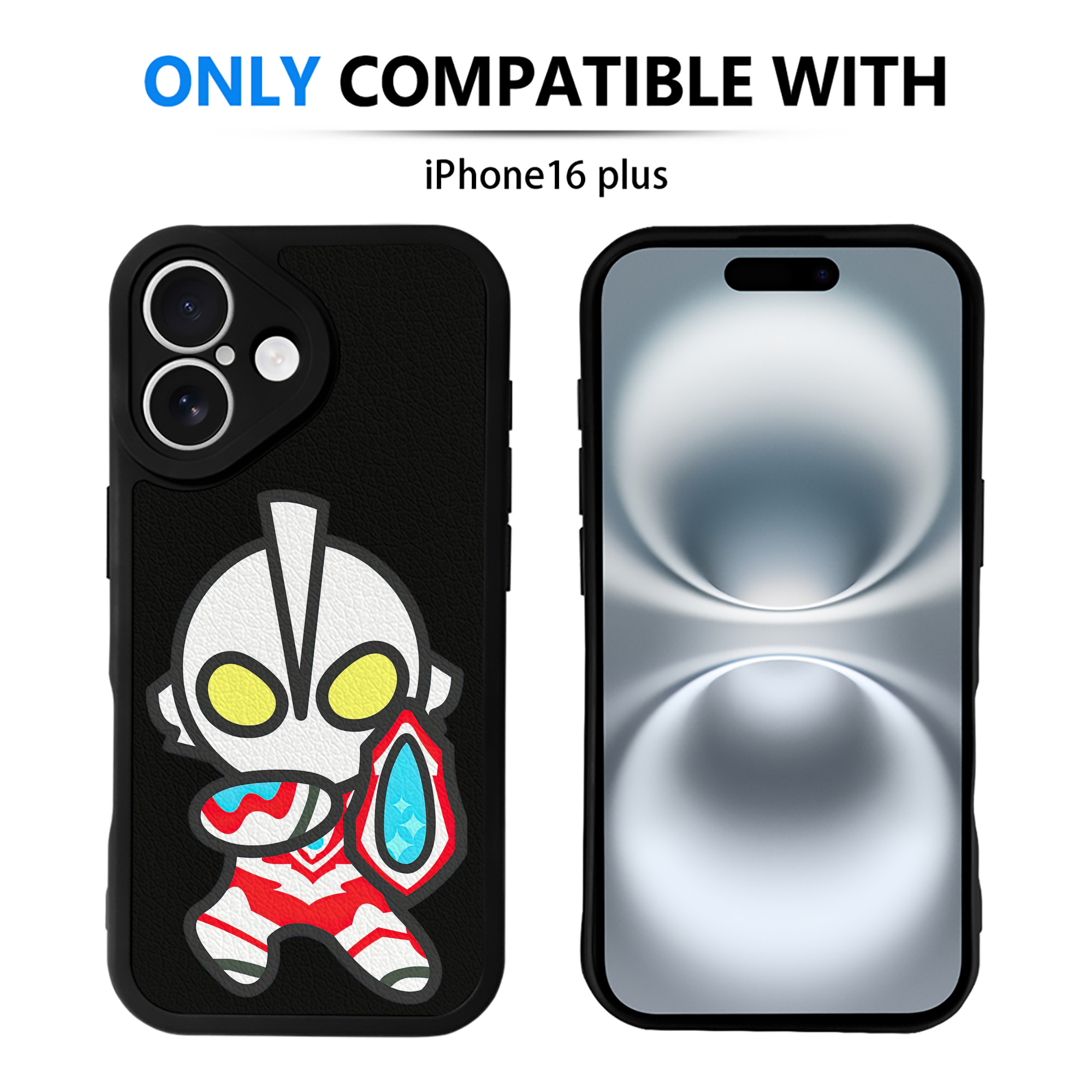 （画像用） ウルトラマン Ultraman 【iPhone 16シリーズ対応】シリコンスマホケース（レザー調） 材質：シリコン
